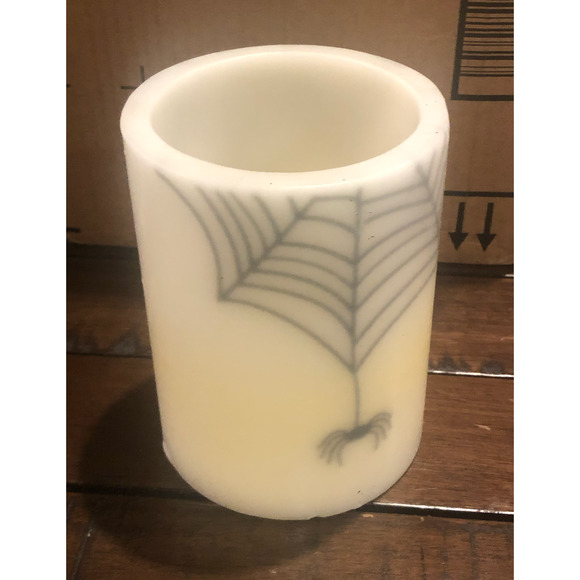 Vintage Hollow Wax Spider web Candle Holder Halloween Spooky - Picture 5 of 8